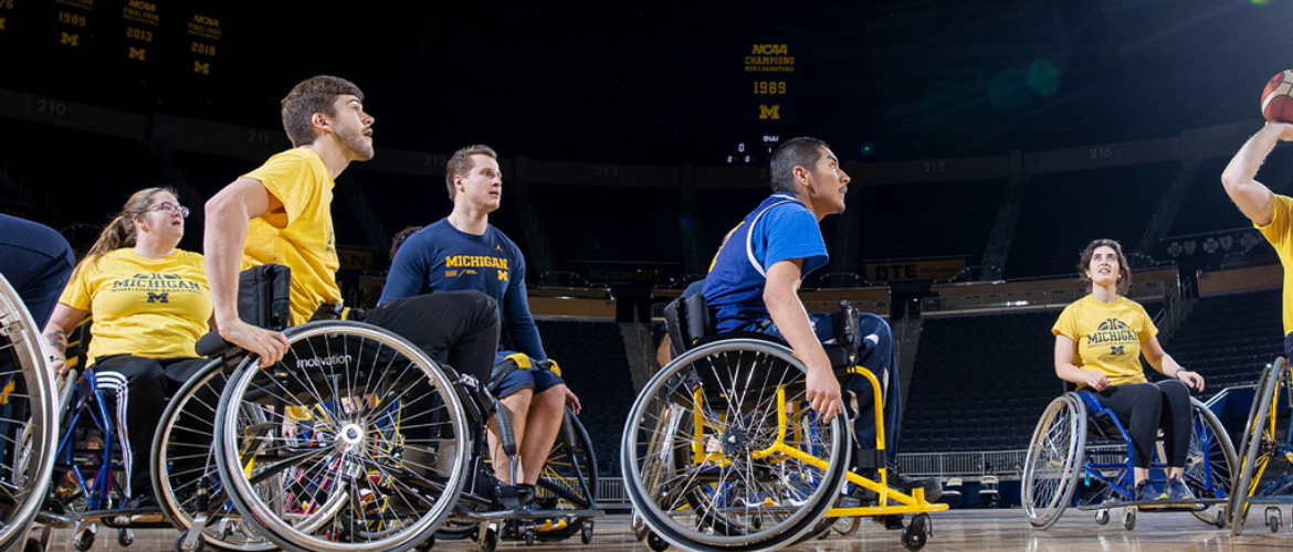 UMich wheelchair basketball game.
